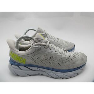 Hoka One One Clifton 7 Shoes Womens Size 8.5 Gray Blue Road Running Sneakers